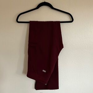 FIG Clothing Kade Cargo Scrub Pants in Burgundy (TALL INSEAM)